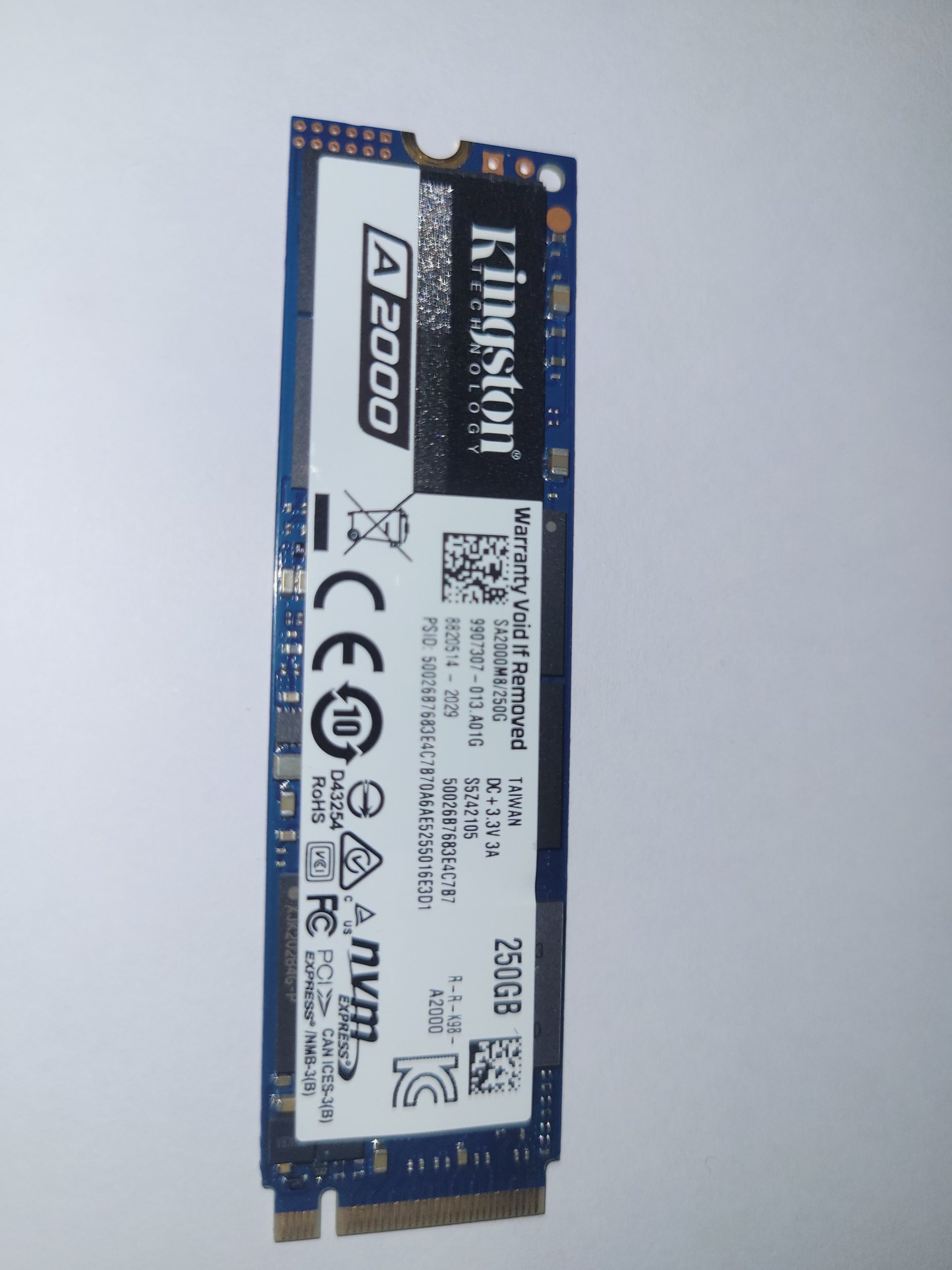 Kingston A2000 250GB NVMe M.2 SSD